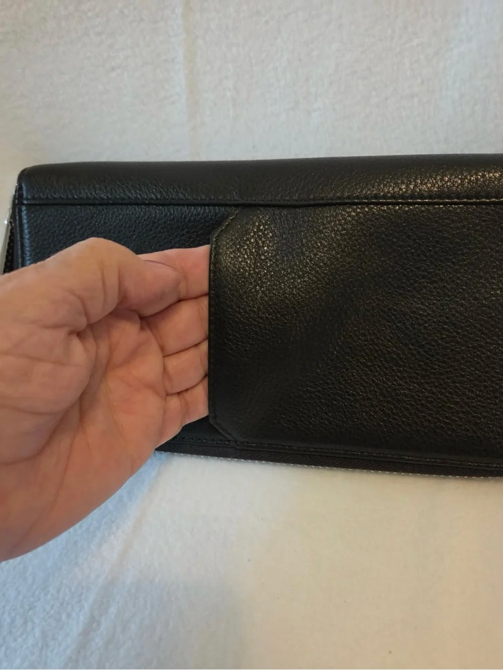 Black & Gray Snake-Print Envelope Clutch